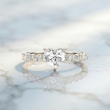 1.50 CT IGI Certified Lab Grown Diamond Engagement Ring Heart Cut 14k White Gold