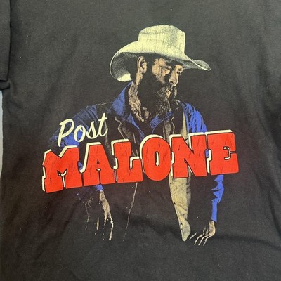 Post Malone Shirt Mens Small Black Cowboy Graphic Posty Co Tee Short Sleeve