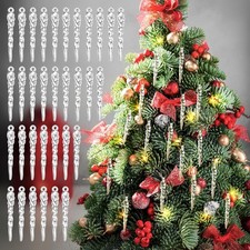 36 Pcs Clear Christmas Ornaments Mini Icicle Christmas Decoration  Plastic
