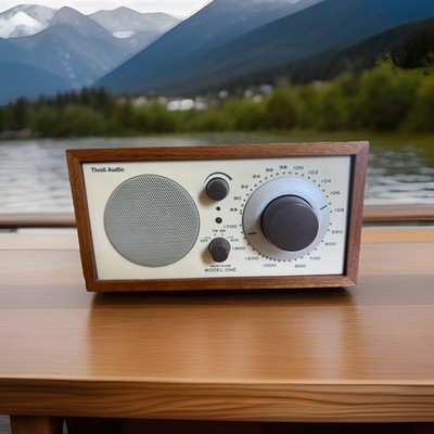 Tivoli Audio Henry Kloss Model One AM/FM Aux Radio Walnut Beige