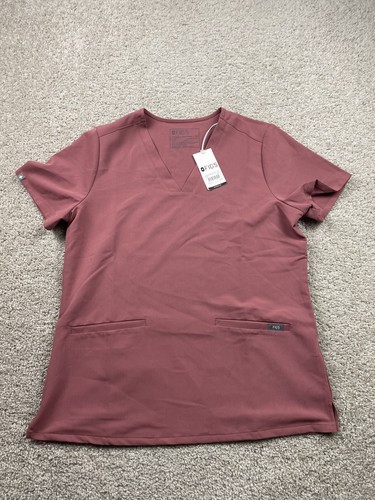FIGS Casma Three-Pocket Scrub Top Women’s Medium Pink Stretch Medical New