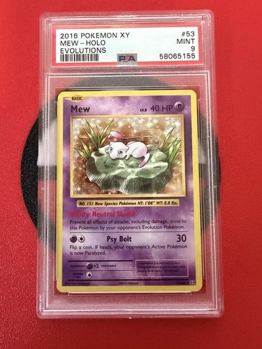 Mew 53/108 Evolutions Holo PSA 9