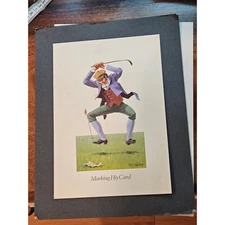 Vintage Ron Lindsay Marking His Card Golf Print Innes & Cromb Scotland