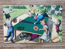 Mainzer Cats, Ping Pong Game, 4716, Hartung, Turkey, Unused, Vintage Postcard