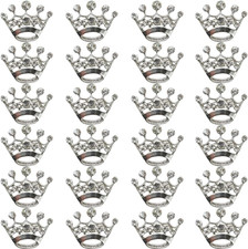 24PCS Tiara Crown Brooch Pin Wedding Party Pageant Brooch Silver 
