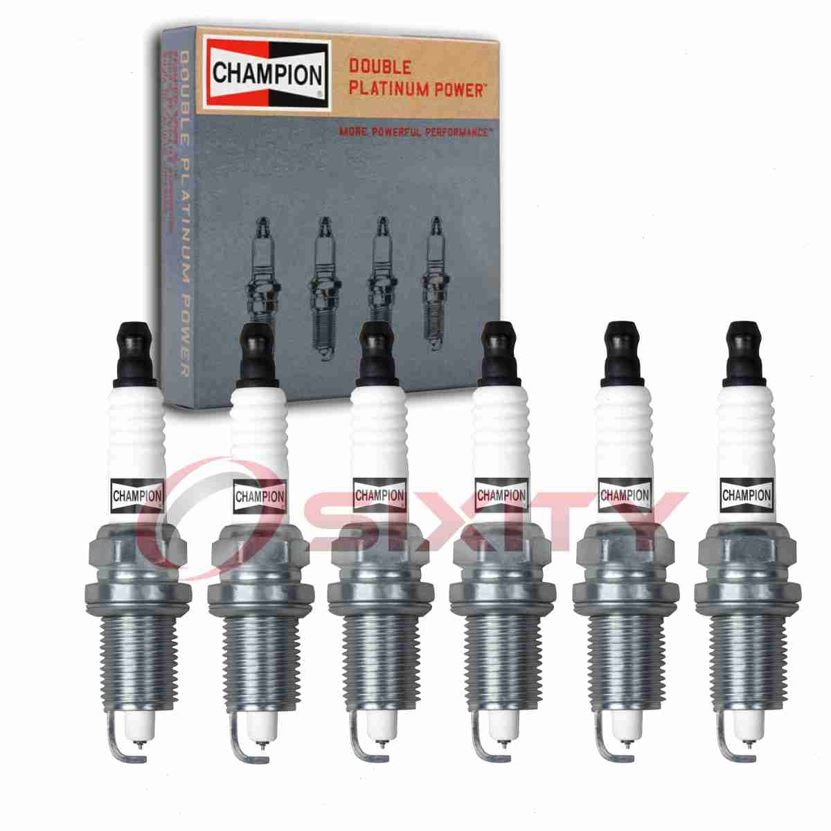 6 pc Champion Double Platinum Spark Plugs for 1998-1999 BMW 323is 2.5L L6 qw