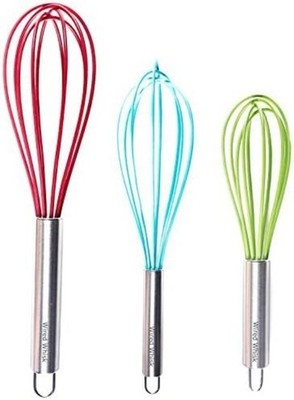 Silicone Whisk Set of 3 - Non-Scratch Kitchen Tools for Effortless Cooking