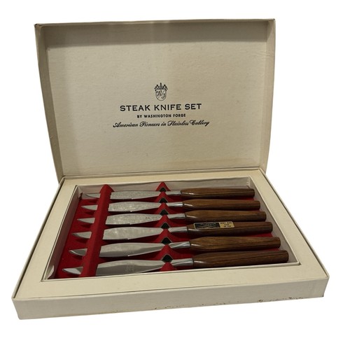 Washington Forge Stainless Steel Butter Knife Set Wood Handles (Set of 6)
