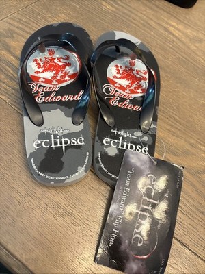 New Vintage Twilight Eclipse  Team  Edward  Flip Flops S. 5/6 Small #612