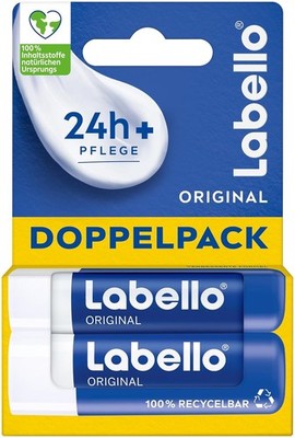 Labello Original Lippenpflegestift Doppelpack, hochwirksame Lippenpflege mit She