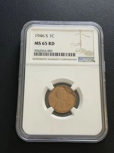 1946-S Lincoln Wheat 1c Cent NGC MS 65 RD