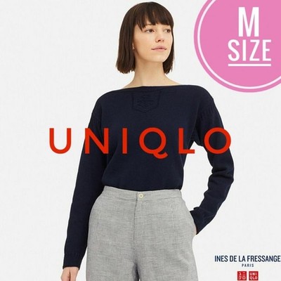 UNIQLO INES Navy Fisherman Boat Neck Sweater Long Sleeve M