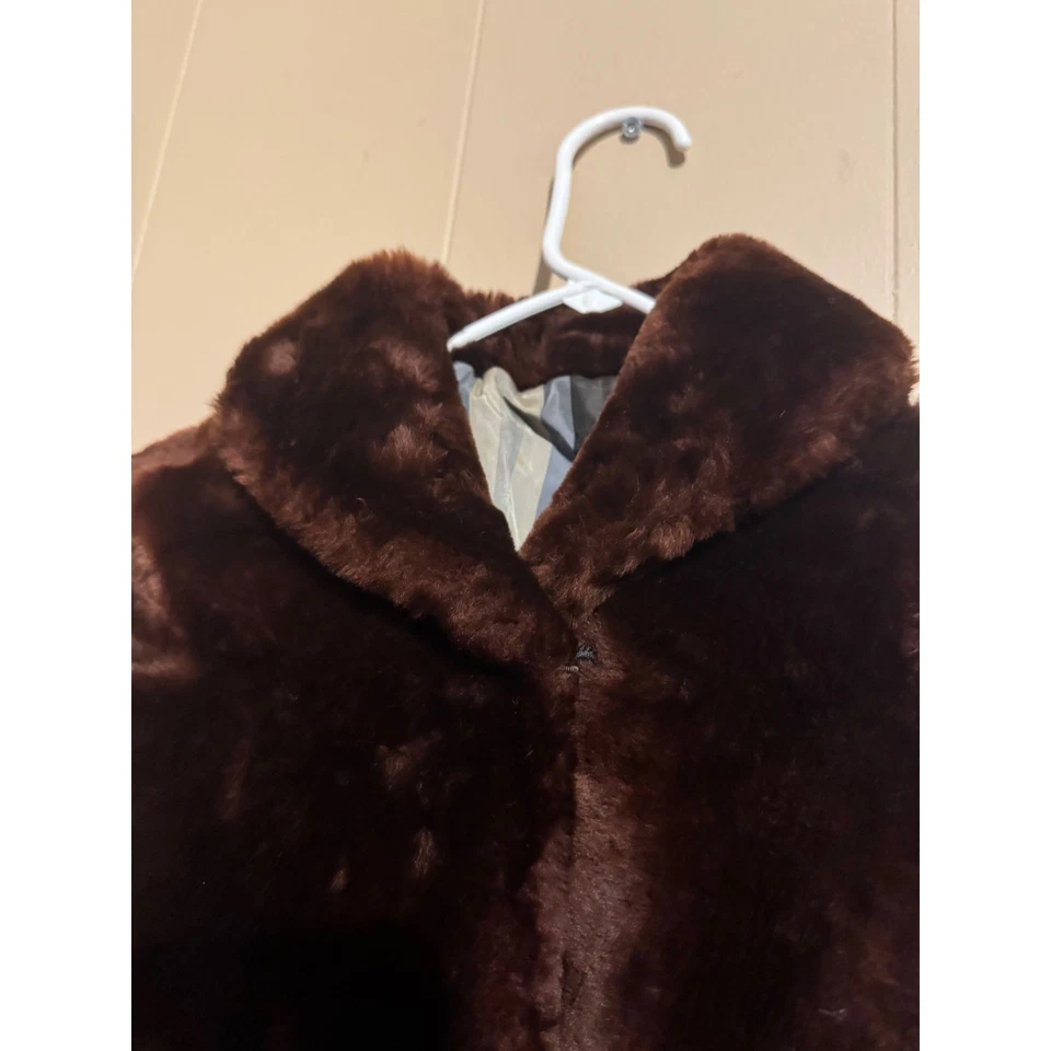 Abrigo De Colección Kerrybrooke Sears & Roebuck Marrón Chocolate Imitación Piel Mujer Med Mob Esposa Foto 2 de 4