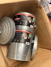2 Behrens 6 Gallon Galvanized Locking Lid Can...