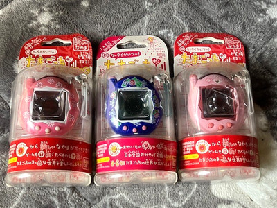 Bandai Keitai Kai Two Tamagotchi Plus Yukata Blue Pink no Mi Milk Cocoa 3 Set