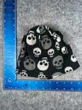 Target Beanie Toque Youth 8-16 Black Skull All Over Print 100 Polyester Fleece