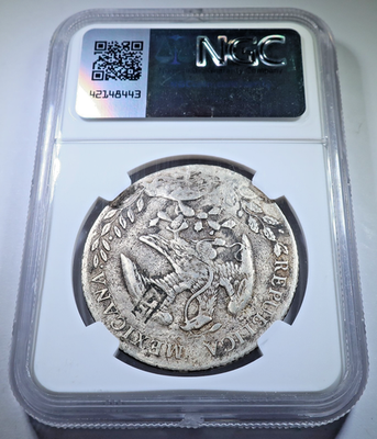 NGC Chopmarks 1887 Mexico Silver 8 Reales Genuine 1800's Libertad