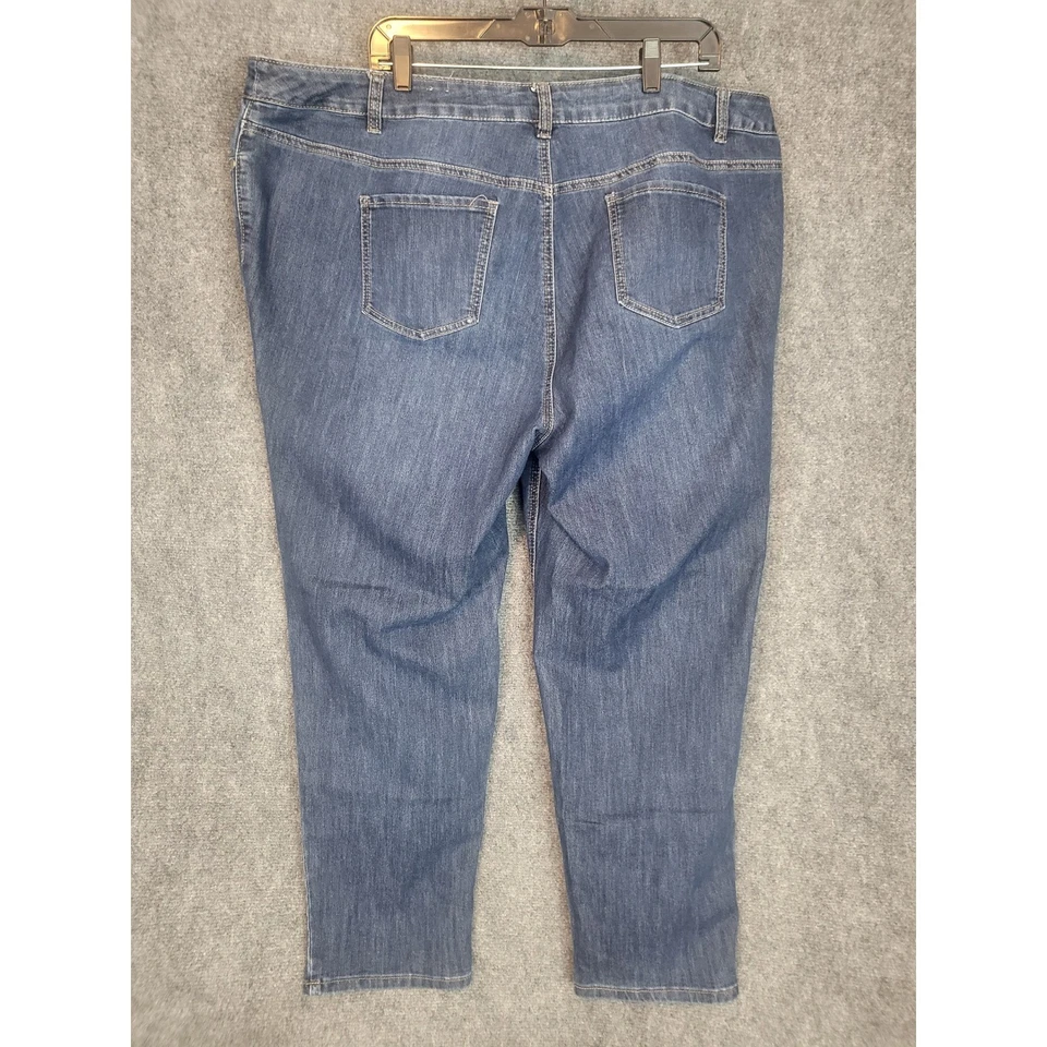 Avenue Denim Skinny Jeans Plus Size 24 Embellished Rhinestone Dark Wash Women - Image 2 of 4