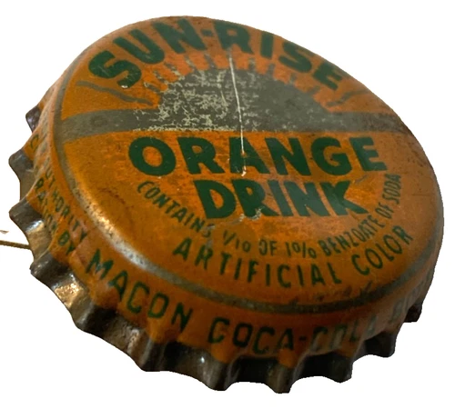 Vintage MACON Ga  SUN RISE Bottle CAP by COCA COLA Slightly used Cork lined