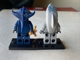 2)Manta + Shark Warrior Lot 8077 8073 Atlantis Trident LEGO&reg; Minifigure Figure