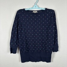 Loft Womens Sweater Sz M Medium Long Sleeve Soft Polka Dot Comfort Excellent