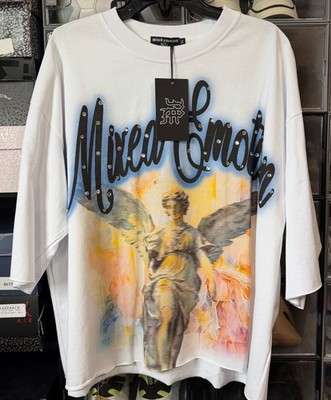 Mixed Emotion Rhinestone Airbrush Style Oversized T-Shirt