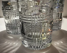 EXCELLENT COND Ralph Lauren "GLEN PLAID" Double Old Fashioned Set of 3 Glasses