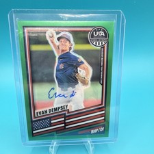 2026 Panini Stars & Stripes Prizm #73 Evan Dempsey Base Prizms Signatures Green