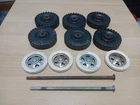 Original Vintage Tonka Truck Tires(6) Whitewalls(4)- Hub Cabs(4)- Axles(2)