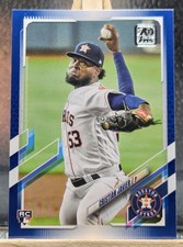 CRISTIAN JAVIER RC 2021 Topps Series 1 #183 BLUE PARELLEL ROOKIE CARD Astros 
