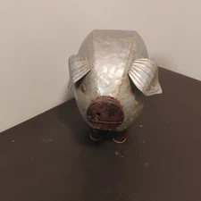 12" Rustic Metal Pig Figurine Decoration Rustic Metal Pig Decor