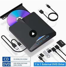 Lector CD/DVD USB 3.0 y USB C 7 en 1