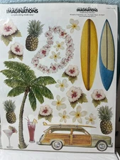 Creative Imaginations Hawaii vacation stickers, tropical, beach 8x10 sheet