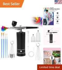 Professional Wireless Airbrush Kit with Adjustable Pressure 3 Capacity Cups