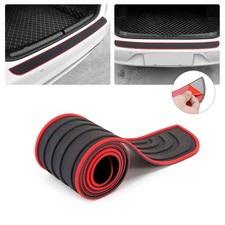 Rear Bumper Protector 35.4" Rubber Guard Black/Red Universal