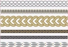 Temporary Flash Disposable Tattoo Classic Gold Silver 6 Motif Bracelet Chain New