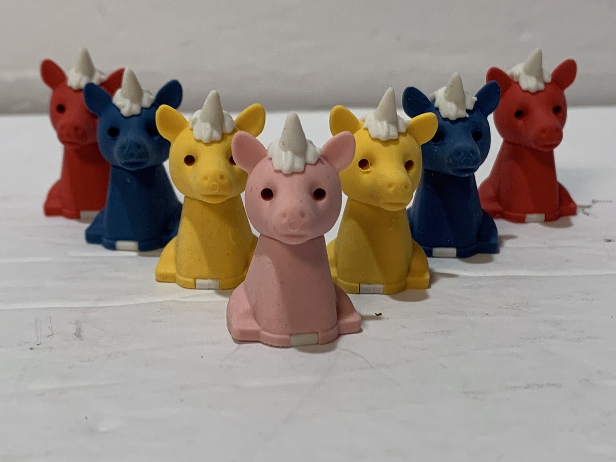 IWACOです❣️0716 IWAKO Eraser Japanese Puzzle Colorz Unicorn 7 Erasers pink yellow