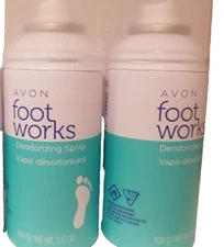 Avon Foot Works  foot & shoes Deodorizing Spray 2 pack, Eliminates feet Odor 