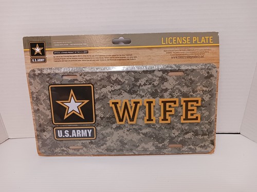 US Army Wife Front License Plate Metal Weather-Resistant Finish Factory Sealed - Picture 3 of 7