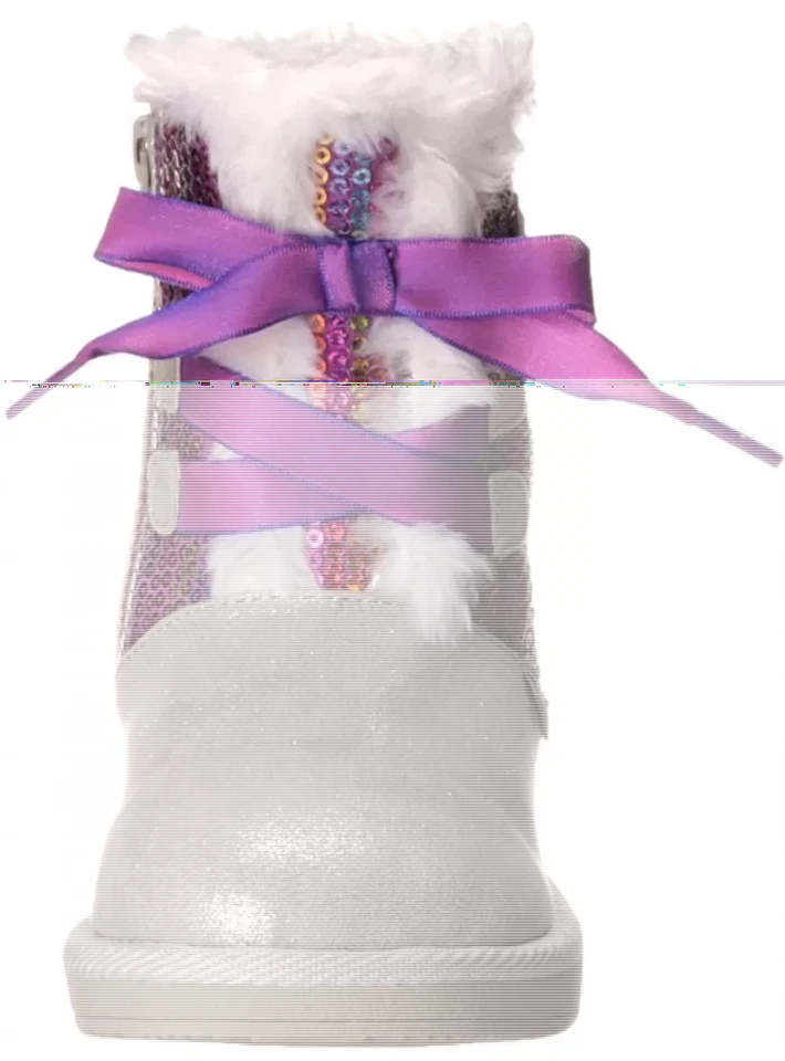 NIB Stride Rite Disney Frozen Cozy Sequin Girls silver flat heel boot Elsa Anna Foto 2 de 4