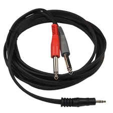 10 ft 1/8 TRS to Dual 1/4 TS Cable for laptop speakers, CD players, MP3 players