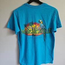 Jimmy Buffett's Margaritaville Las Vegas Blue Small Double Sided Short Sleeve