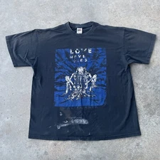 Vtg 90s California Skelton Love Never Dies Tee T-Shirt Fashion Victim XL Sonju