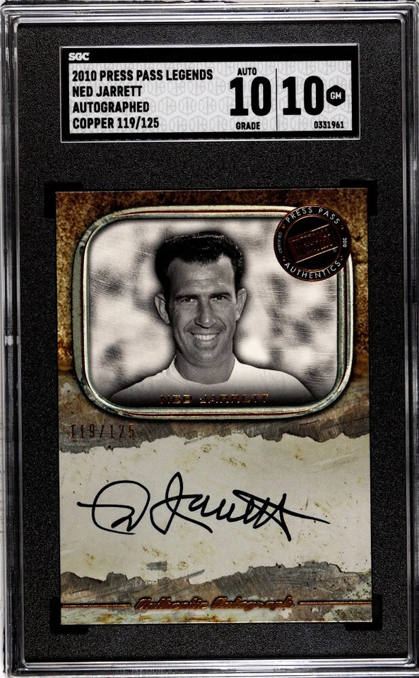 NED JARRETT 2010 PRESS PASS LEGENDS AUTOGRAPH CARD SSP /125 AUTO SGC 10 - 10 - Image 2 of 3