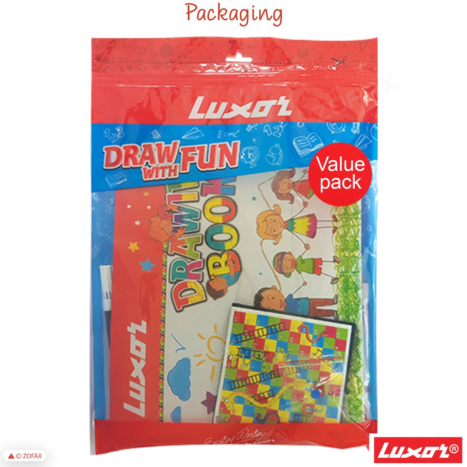 LUXOR Water Colour Pens Extra Long Crayons Drawing Book Ludo Game HB