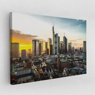 Leinwandbild Poster Acryl Glas Pop-Art Stadtbild Landschaft Panorama Sonne Licht - Bild 1 von 4