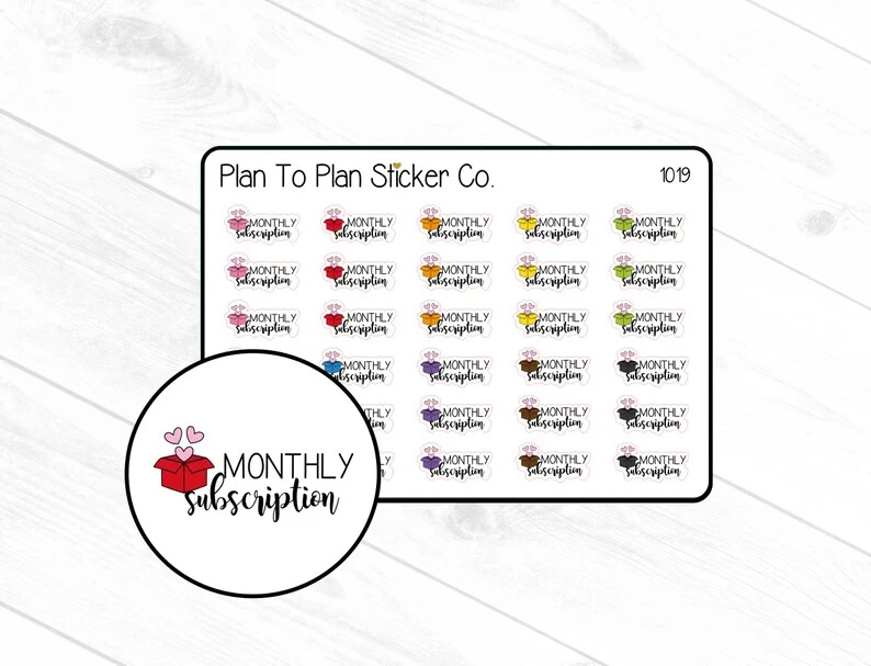 1019~~Monthly Subscription Box Planner Stickers.-image