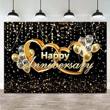 Happy Anniversary Banner Party Decoration Wedding Anniversary Photo Background
