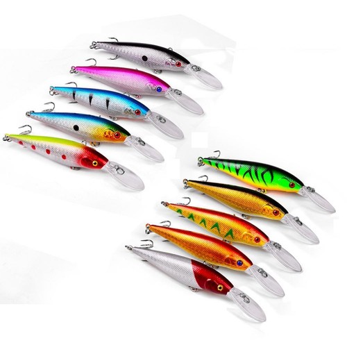 Fishing Lures Hard Bait Minnow VIB with Treble Hook Sinking Lure for Bass Trout - Picture 10 of 10