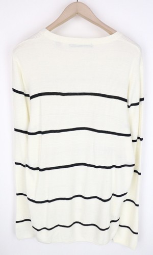 SCOTCH & SODA Ams Couture Men Sweatshirt L Off-White Stripe Long Sleeve Pullover - Picture 2 of 7